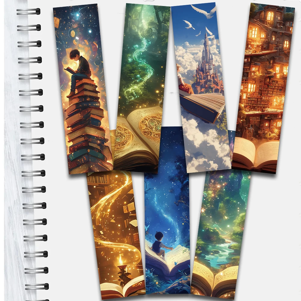 Marcapáginas de lectura de fantasía, cuaderno Kawaii, libro de animales, equipaje, decoración artesanal, marcapáginas de teléfono impermeable para estudiantes de escuela, 30/60 Uds.