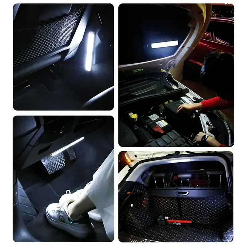 Auto LED-sensorlicht Magnetische houder Smart Auto Motion Inductie Kofferbak Boot Vloerkap Omgevingsverlichting USB Draadloos draagbaar