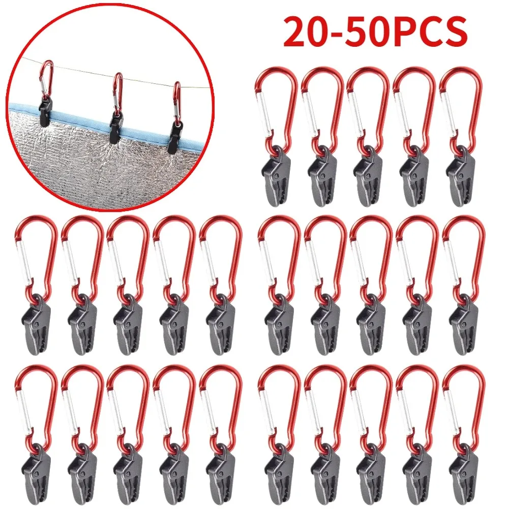 20 sztuk klipsów do plandeki, wiatroszczelne klipsy z karabińczykiem, zestaw zacisków do markizy, do markizy Outdoor Camping Caravan Canopy Tent