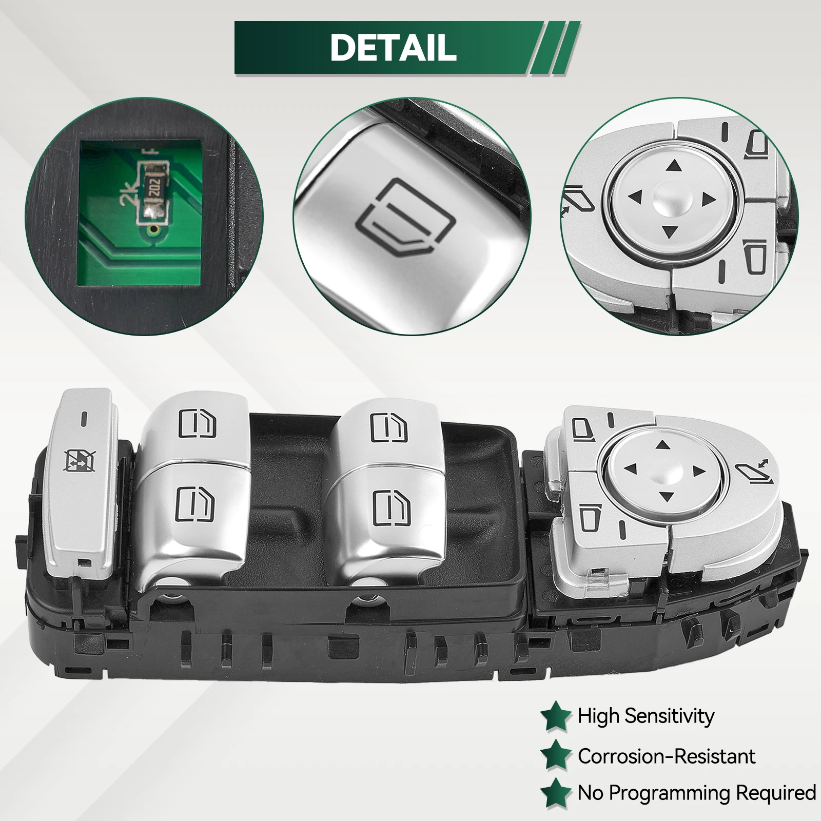 A2229056800 A2059056811 2229056800 2059056811 Power Window switch for Mercedes-benz W205 W253 W213 W222 C E Class 4 Door Saloon