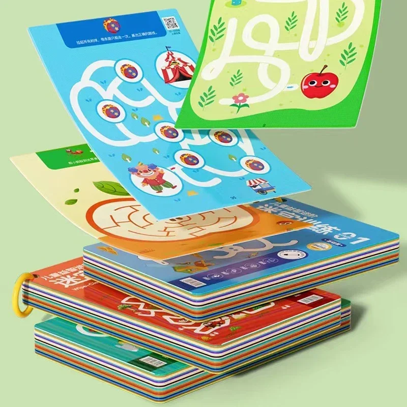 64 หน้า Tracing Workbook Reusable Practice Copybook ปากกาควบคุมการฝึกอบรม Magical Montessori การ์ดสําหรับเด็กหนังสือการศึกษา