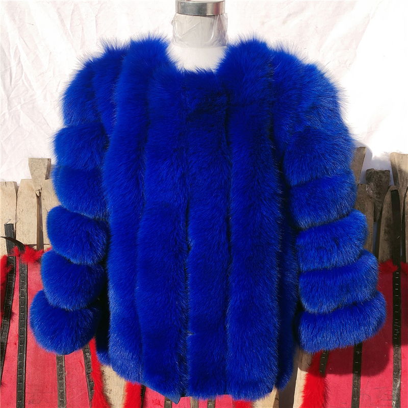 Natural Fur Coat for Women, Real Fox Fur Coat, Vertical Bar, High Quality, Winter, Luxury, New Style,Fox Fur Coat