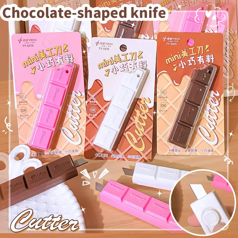 school kawaii stationery store cute pockets knife mini cutter Box cutter Chocolate-shaped utility knife Pocketknives cute things