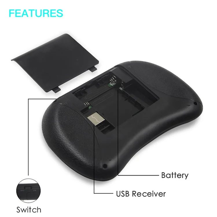 GAMINJA I8 Mini teclado de mano Control remoto 2,4G Air Mouse teclado inalámbrico con panel táctil para Android TV Box PC Smart TV