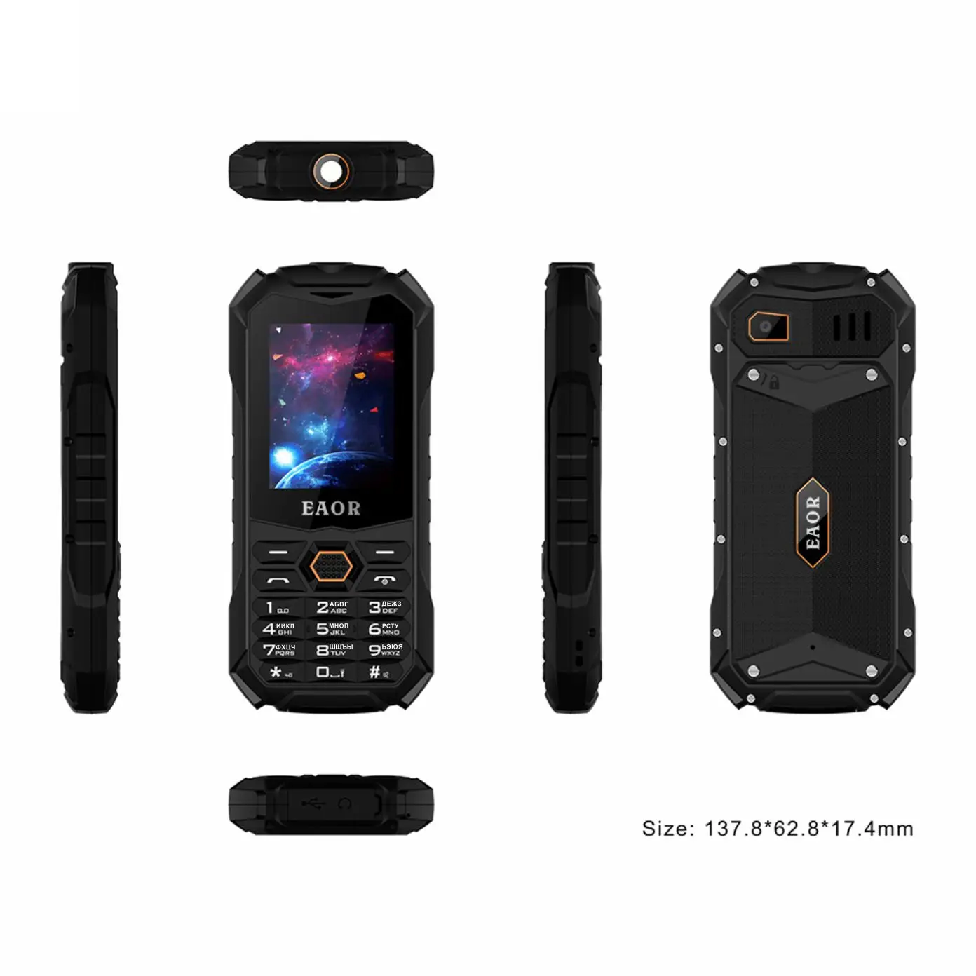 EAOR 4G/2G teléfono delgado y resistente IP68 impermeable al aire libre teclado teléfonos batería grande Dual SIM función teléfono con antorcha deslumbrante