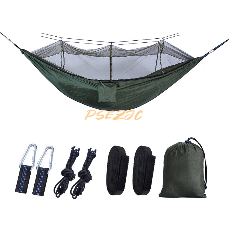 Outdoor Camping Parachute Cloth Portable Anti Rollover and Anti Mosquito Quick Opening Mosquito Nets Hammock Double Single