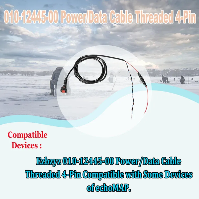 #010-00000-00 Strom-/Datenkabel mit Gewinde 4-polig passend für Garmin-Wandler Echomap Chirp/Plus/UHD, GPSMAP & für Panoptix