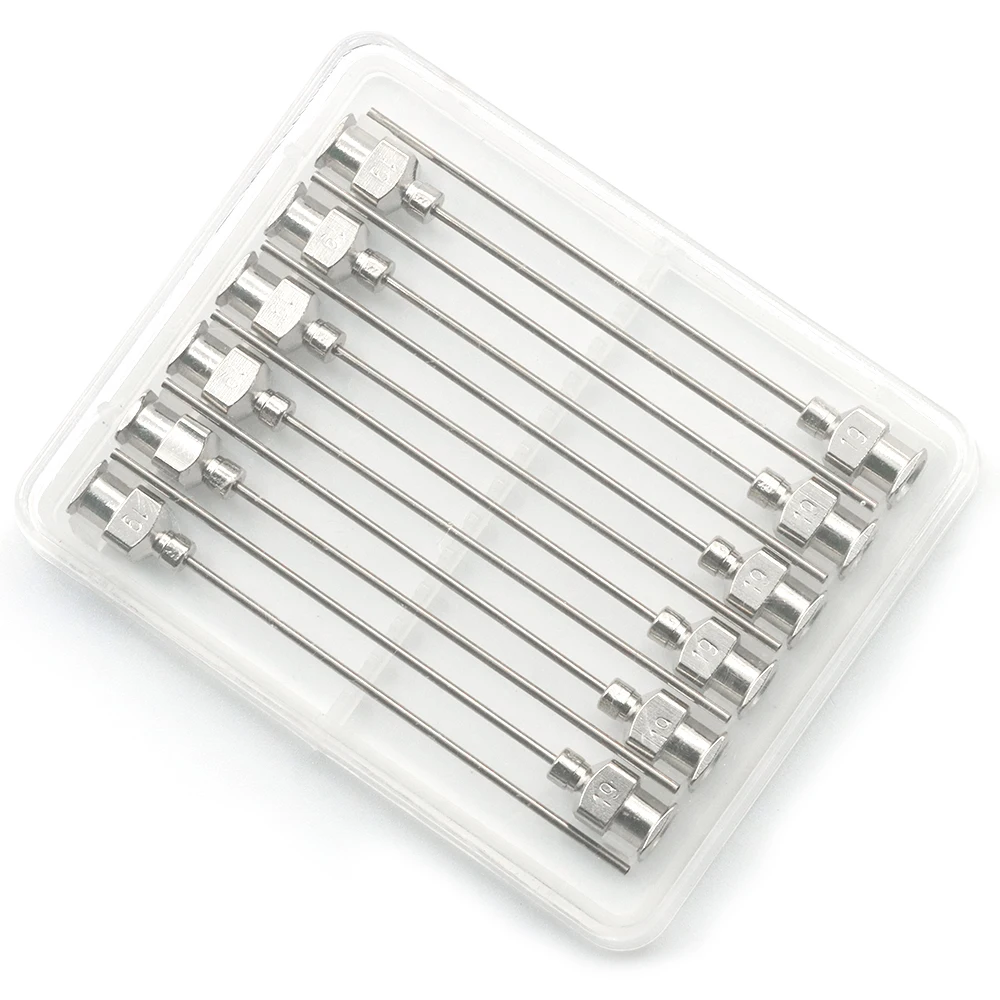 12 Pack 8G-25G 50mm Stainless Steel Dispensing Needle Tip Blunt Syringe Needle 2 inches for Refilling Glue Syringes
