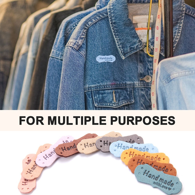 50 sztuk etykiet ze skóry PU do ręcznie robionych czapek DIY Torby ręcznie robione z miłością Etykiety do szycia ubrań Akcesoria do metek