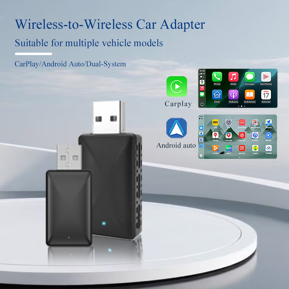 2in1 Wireless Carplay Adapter Android Auto Wired to Wireless Dongle AI Smart Box Automatic Connection Car Intelligent Systems