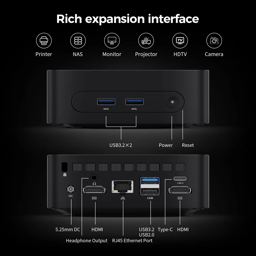 Teclast N30 Mini PC Intel Twin Lake-N150 Windows 11 Pro Mini PC 16 GB DDR4 512 GB PCIE M.2 SSD WiFi 5 BT5.0 Computer desktop