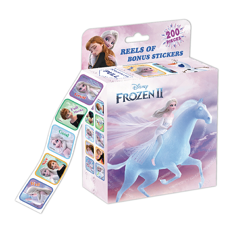 200 stks/doos Reflecterende Disney Stickers Verwijderbare Anime Frozen Mickey Sofia Prinses Marvel Roll Sticker Kinderen Speelgoed Verjaardagscadeautjes