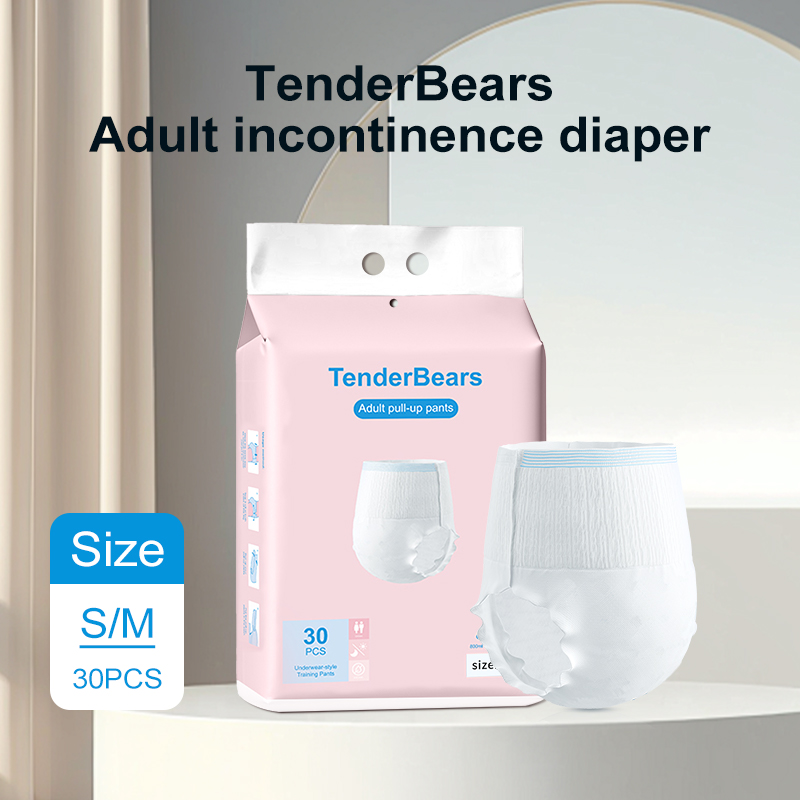 Tenderbears, m Size, 30 Pieces of Adult Pull-Up Pants, Diapers for the Elderly, Underwear-Style Diapers, Diapers for Men and Women and the Elderly