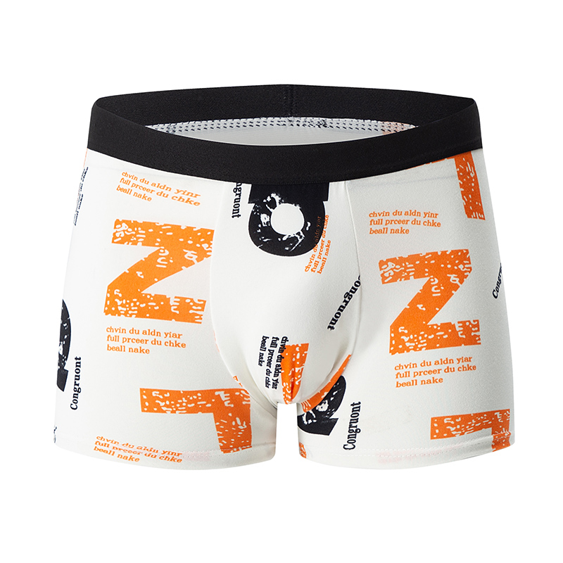 5-teilige Herrenmode, bedruckt, Übergröße 5XL6XL, Boyshort-Unterwäsche, bequem für Sport, Freizeitunterwäsche, elastische Taillen-Shorts