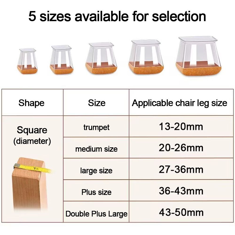 New Silicone Chair Leg Felt Covers Thickened Reduce Noise Table Foot Cover Sofa Non-slip Floor Protector