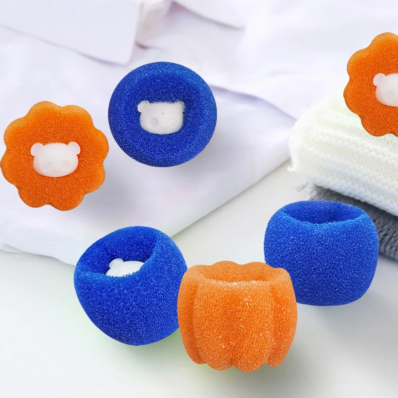 8pcs เครื่องซักผ้าฟองน้ําทําความสะอาดลูก Lint Removal ซักรีด Anti-Tangling Decontaminating ทําความสะอาดลูกซักรีด