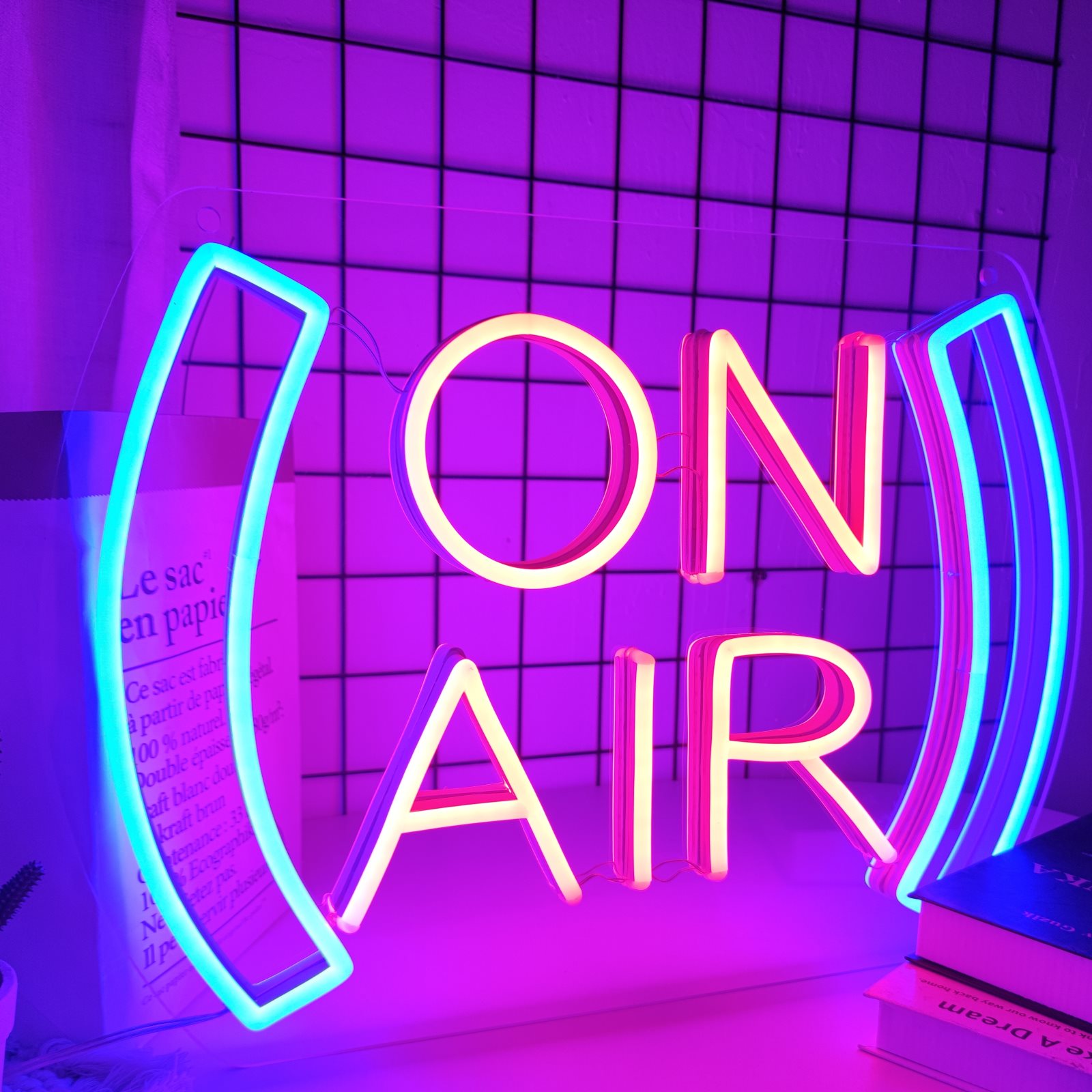 ON AIR Sinal de néon LED Sinal de luz de néon adequado para decoração de parede de festa USB Poweredo adequado para decoração de quarto lâmpada de néon