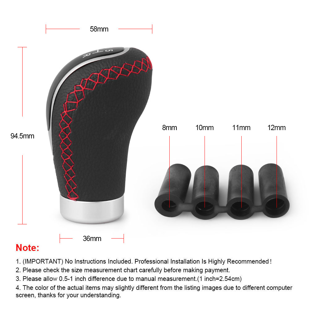 5/6 velocidade universal r couro do plutônio botão de mudança de engrenagem manual do carro vara cabeça shift substituição botão modificado cabeça shift