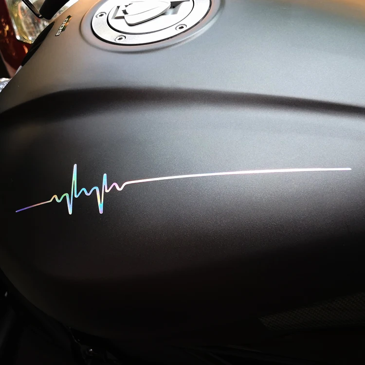 オートバイステッカーハートビートトラックパッド防水反射アクセサリーデカールヤマハ R1 R3 Mt07 mt09