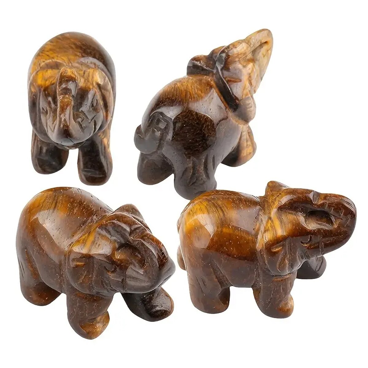 Hand Carved Natural Green Aventurine Jade Elephant Statue - Good Luck Ornament and Decor