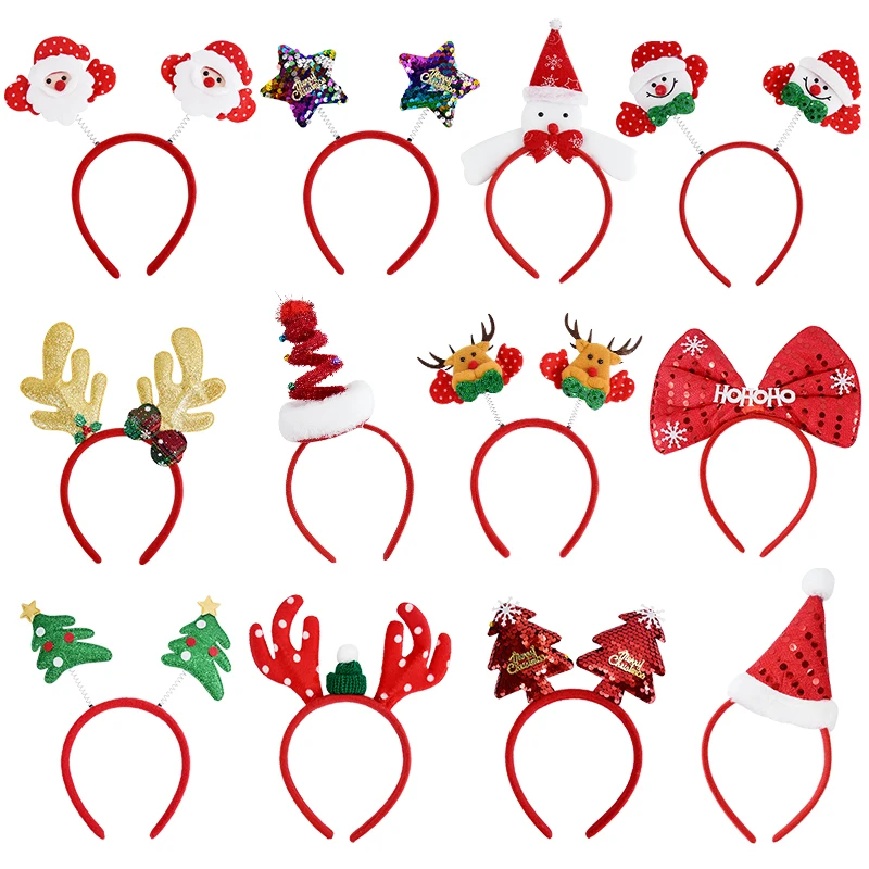 Diadema navideña para niños y adultos, Papá Noel, alce, árbol Xmax, accesorios para el cabello, accesorios para fotos, decoración navideña, regalos de Año Nuevo 2024