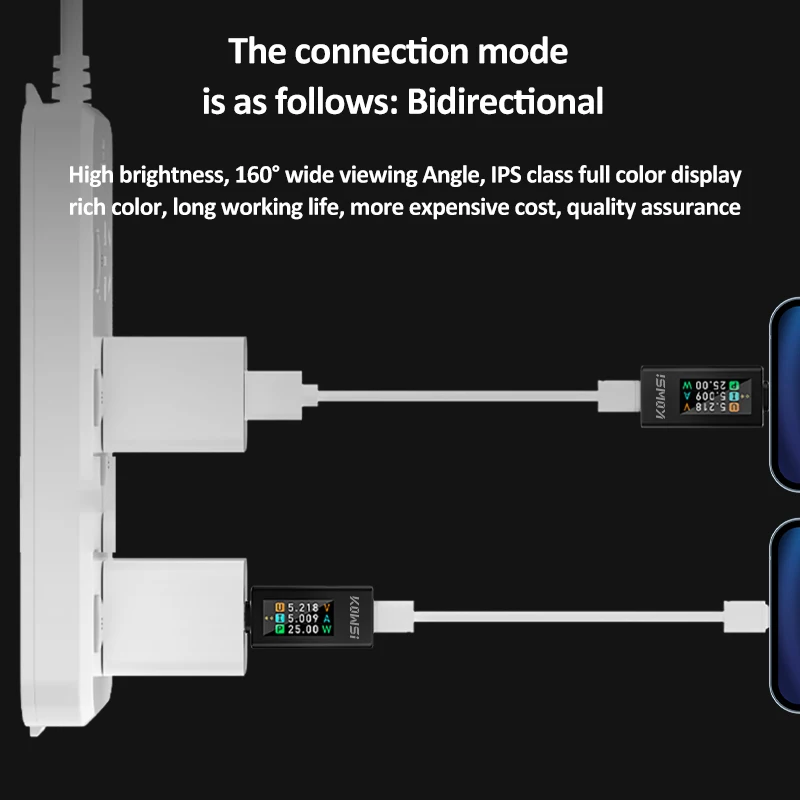KWS-1902L NUEVA LLEGADA Probador USB tipo C multifunción 4-30 V Máximo 12A Función de almacenamiento de apagado Amperímetro de voltaje Medidor de potencia
