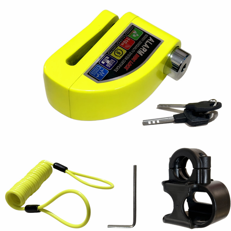 Waterproof Motorcycle Alarm Lock Bike Scooter Security Anti-theft Lock Motorbike Disc Brake Lock +Lock Bracket+Reminder Rope