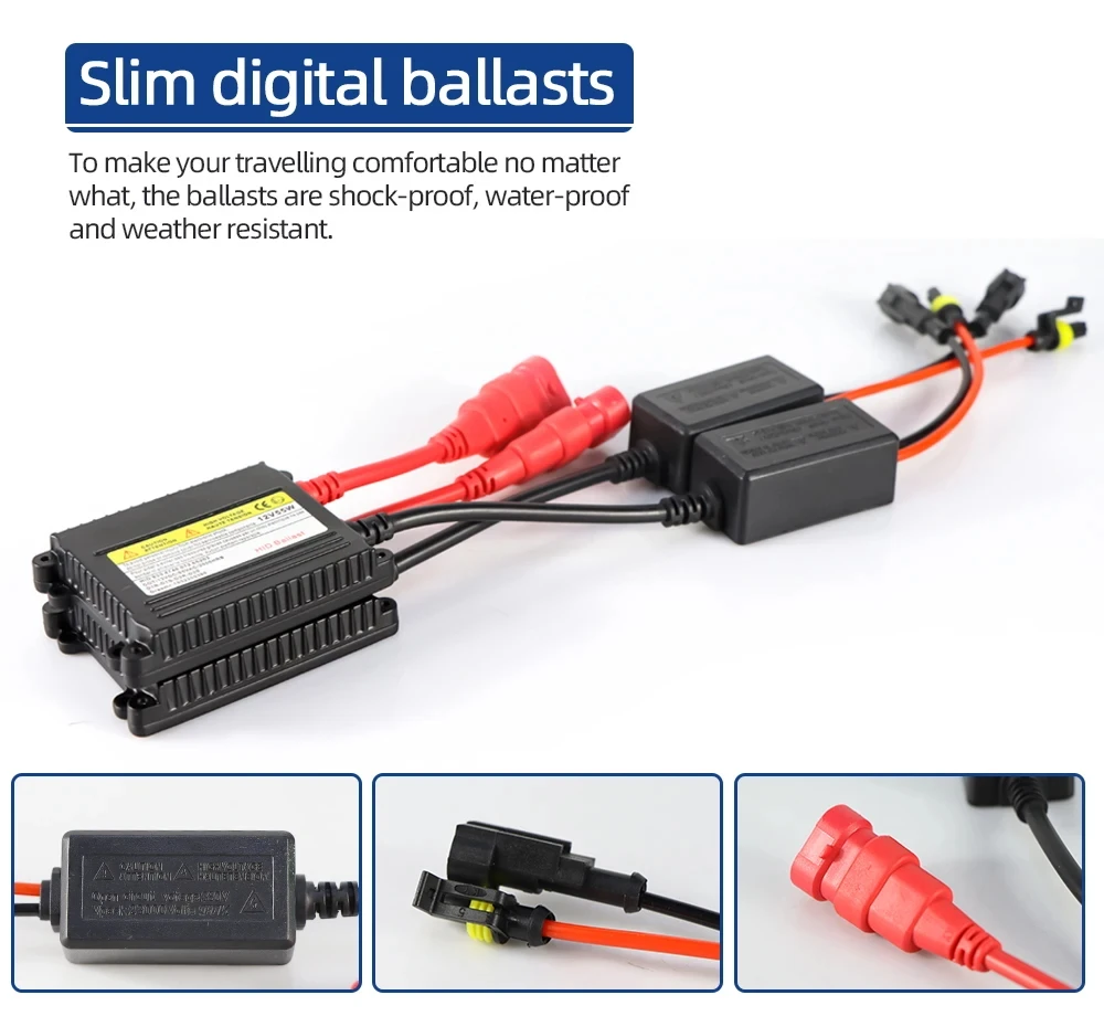 Kit de balasto delgado de xenón H7 35W 55W bombilla de faro de xenón HID 12V H1 H3 H11 h7 kit oculto de xenón 4300k 6000k reemplazar lámpara halógena