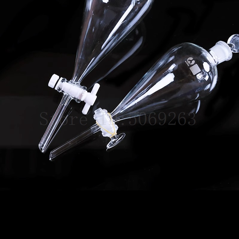 Embudo separador de vidrio en forma de pera de 60ml-1000ml separarse separarse utilizado para eurificar experimento químico de aceites esenciales
