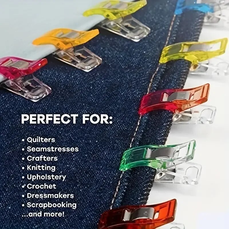 30/50/100pc Sewing Clip Folders With Plastic Boxes For Craft Tools Books Crafts Plastic Clips in Various Colors Are Easy To Sort