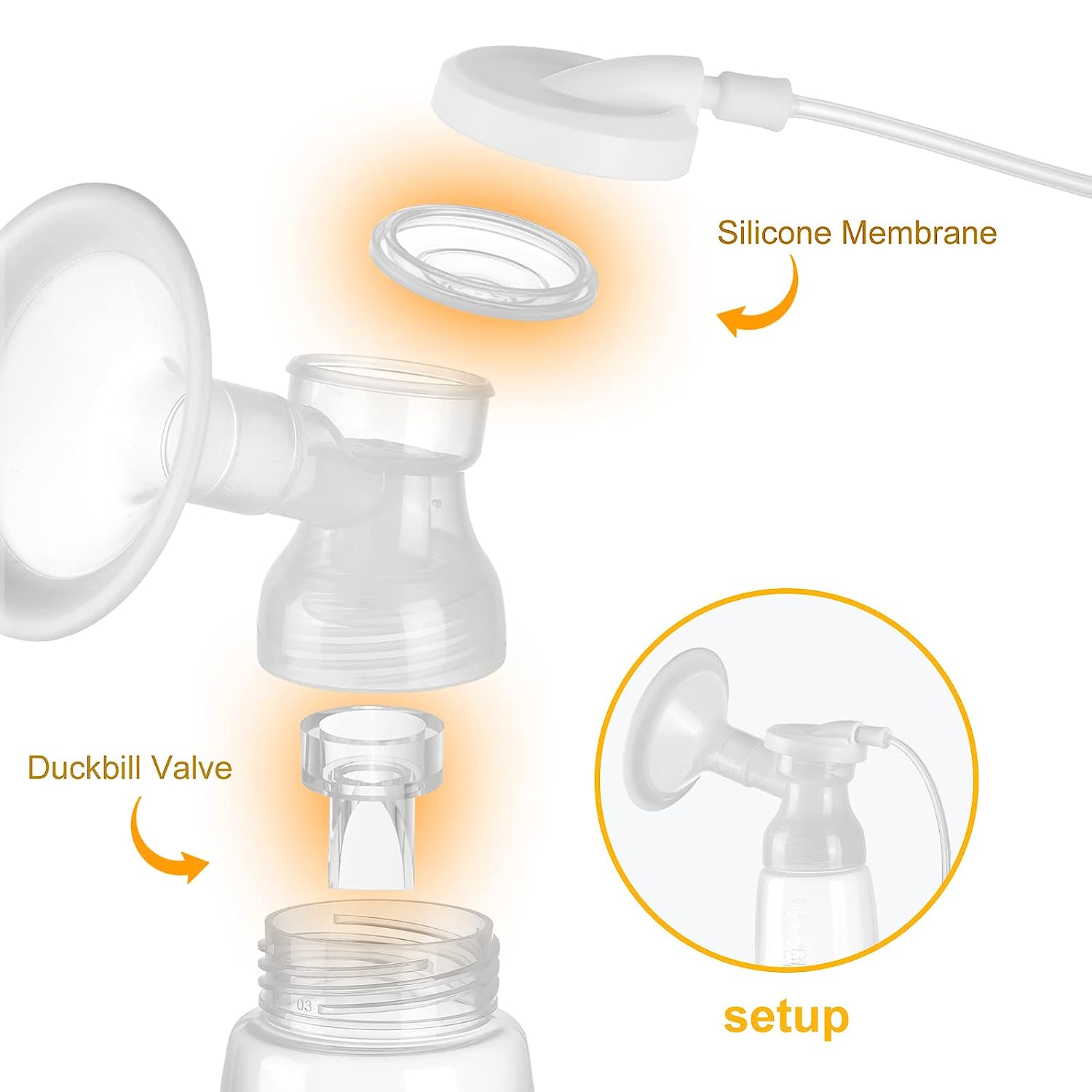 Válvula de pico de pato y diafragma de silicona, Compatible con extractor de leche eléctrico, piezas/accesorios de bomba (juego de 10 piezas)