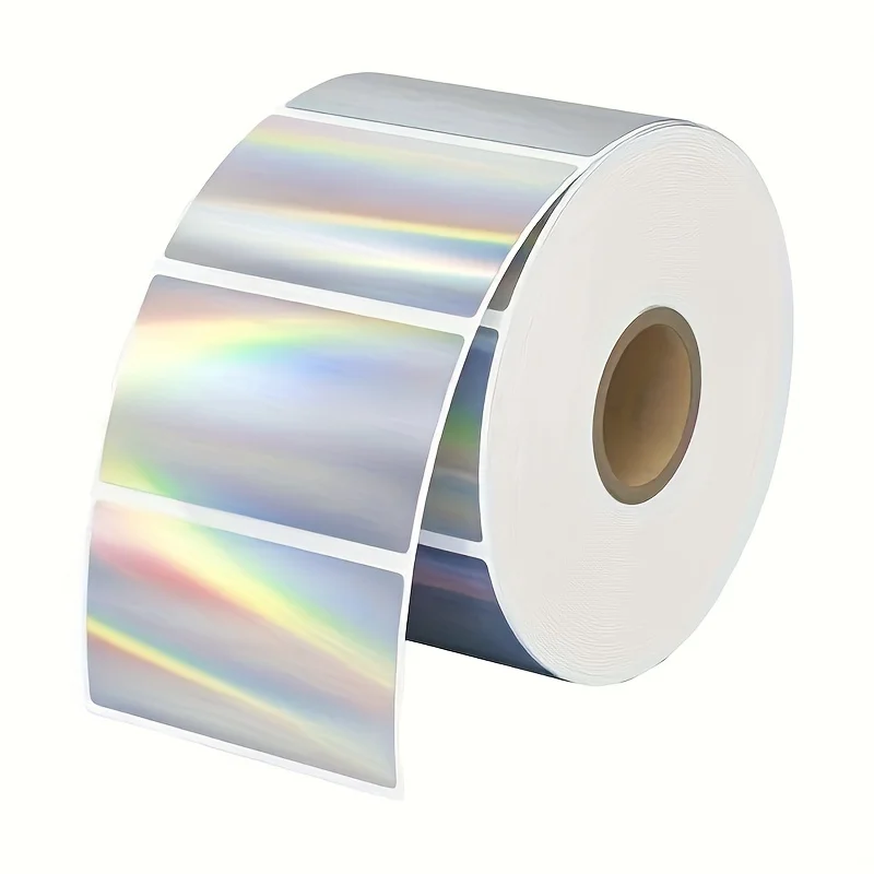 1 Roll of Holographic Label Paper Compatible with Phomemo M110, M220, M200 Printer, Self-Adhesive Round/Square Thermal Paper
