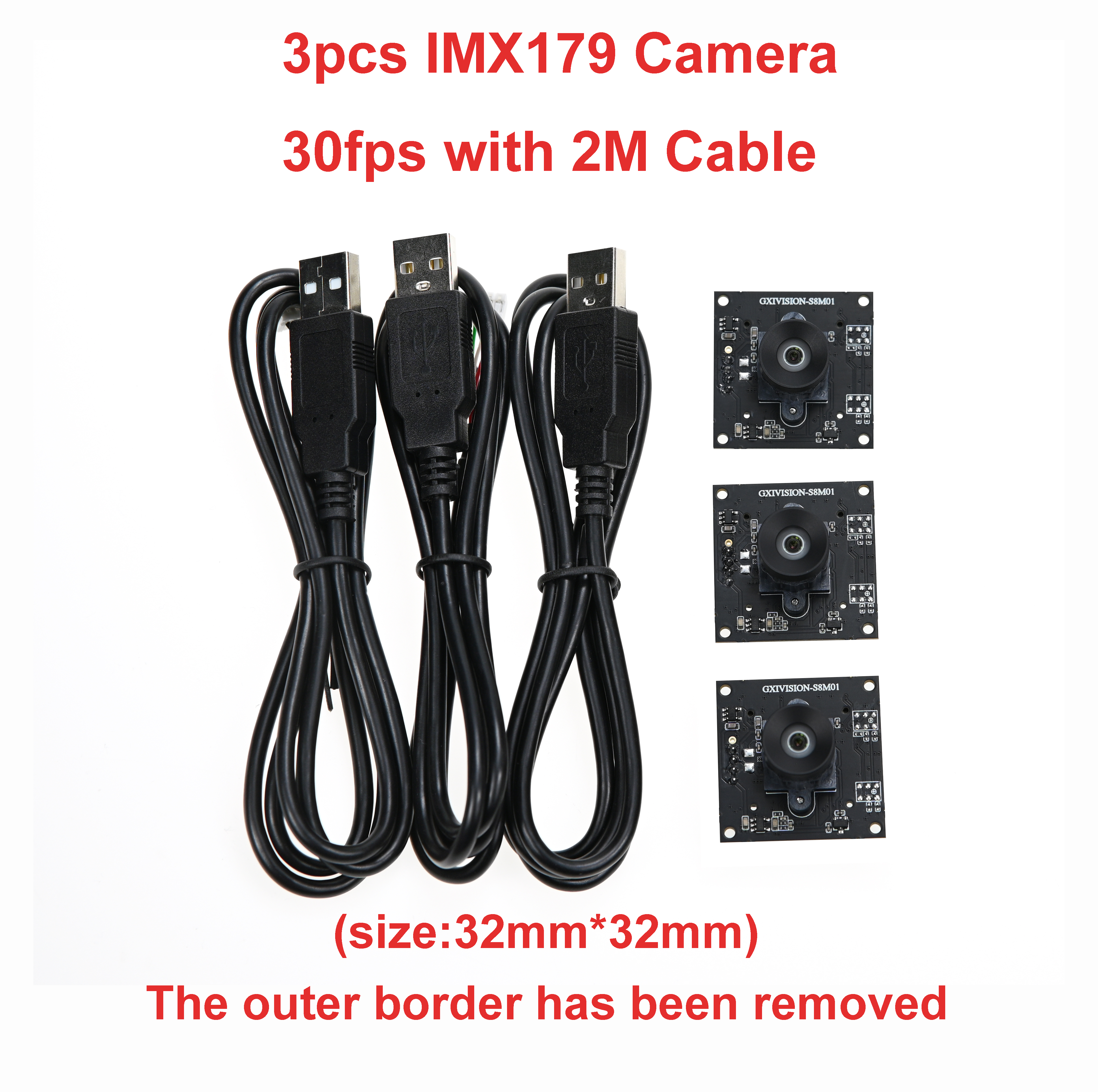 GXIVISION OV9732 1MP 30FPS 2M Câble Module de caméra USB 100 degrés, 3pcs OV2735, Webcam IMX179 compatible pour le système de notation Autodarts.io, débogué et vérifié par un joueur senior