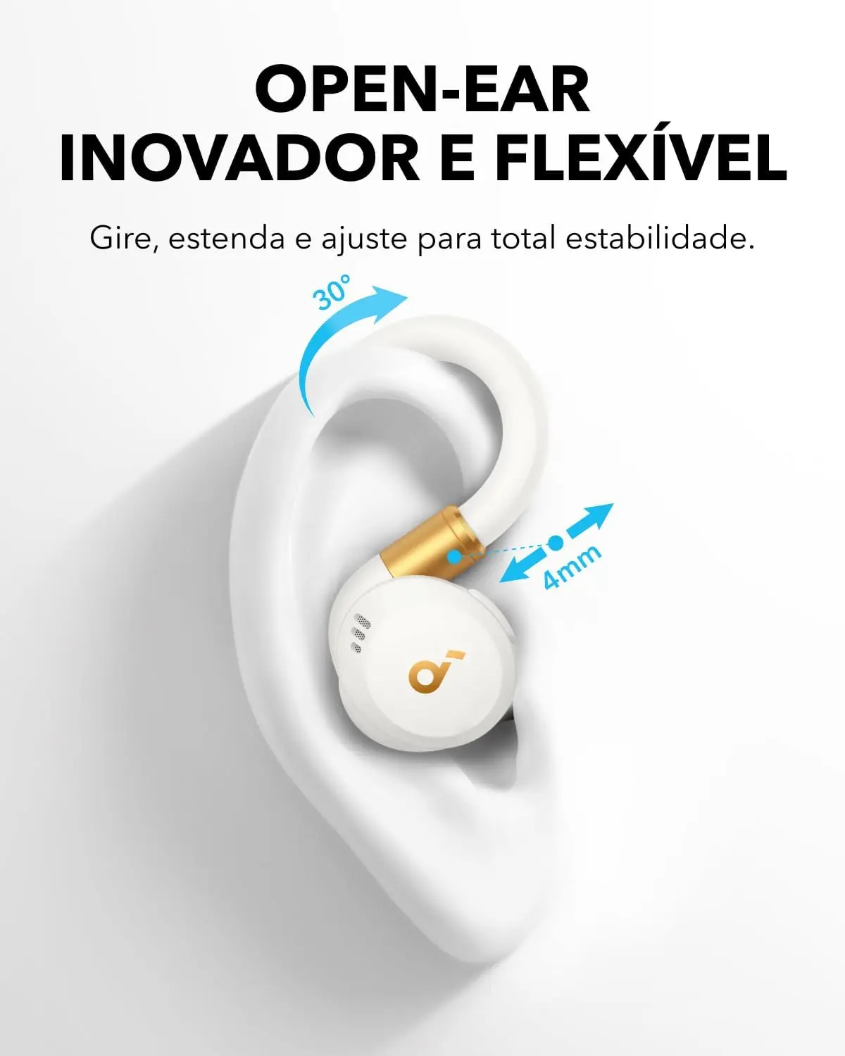 Soundcore by Anker Sport X20 True-Wireless Workout Fones de ouvido Ganchos de ouvido Fone de ouvido Bluetooth sem fio Fones de ouvido Bluetooth