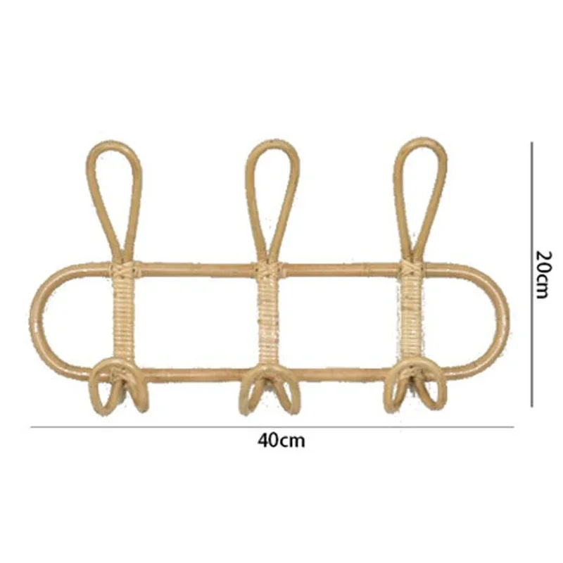 หวาย Wall Hooks เด็กเสื้อผ้า Organizer Rack เสื้อผ้าหมวกตะขอแขวนห้องนอนตู้เสื้อผ้าเด็กตกแต่งห้องจัดเก็บ