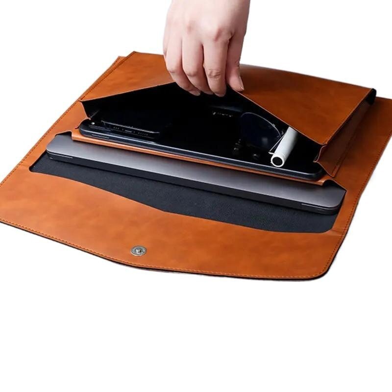 Carpeta de archivos A4 de gran capacidad, maletín de negocios con botón magnético, funda impermeable para portátil, bolsa para documentos, organizador de oficina