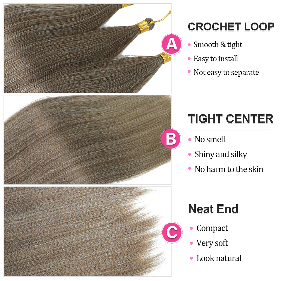 22 インチ合成アリエルストレートポニーテール髪かぎ針編みヘアバンドル女性のためのソフトヘアエクステンションアフリカ女性