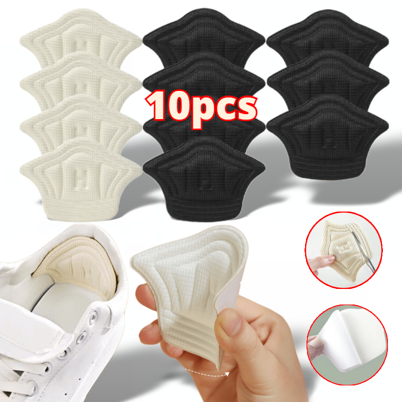 Plantillas piezas para zapatos, parche para el talón, almohadillas para el talón, tamaño ajustable, Protector para el cuidado de los pies, pegatina trasera adhesiva, plantilla de inserción, 10 unidades