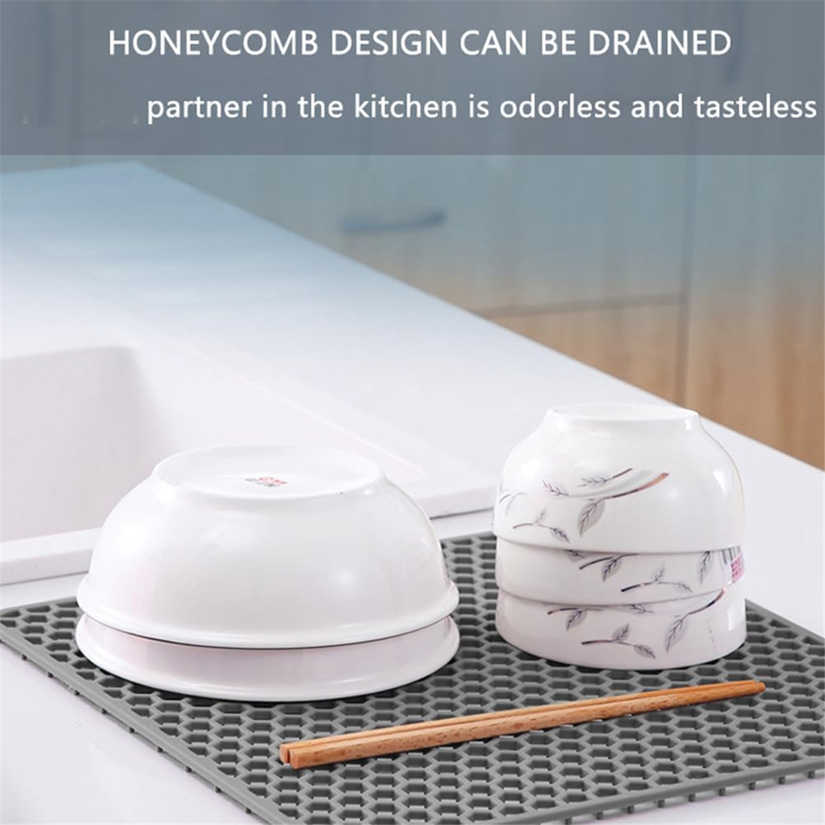 A72P 13.5 X 13.5 Inch Silicone Table Mat Sink Mat Sink Protectors Anti-Scalding Easy to Clean Heat-Insulating