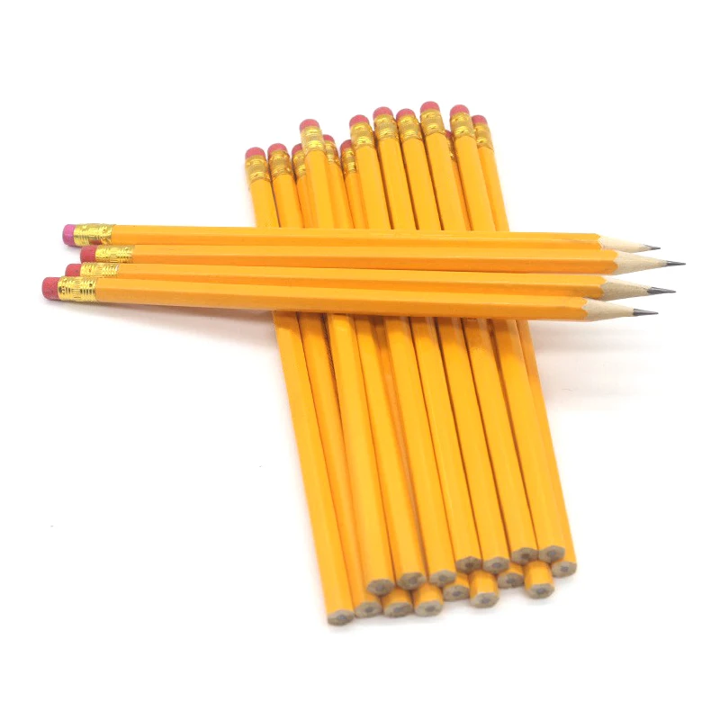 50/100/150 stuks potloden met gumblad, 2 HB-potloden tekenen en schetsen, gele potloden op hout gevuld voor kantoor, schoolbenodigdheden