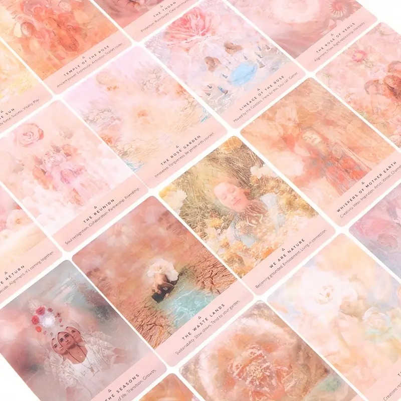 1 กล่อง Rose Oracle ไพ่ทาโรต์ภาษาอังกฤษรุ่นเกมกระดานดาดฟ้าเวทมนตร์ Fairy Guidebook ลึกลับ Divination การ์ดเล่น
