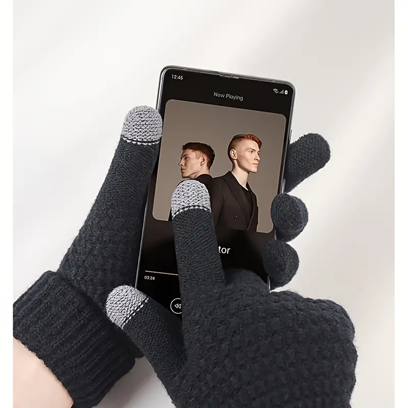 1 set warme en zachte winterfleece gevoerde gebreide muts, sjaals en touchscreenhandschoenen 3-delige set, perfecte oor- en nekwarmer
