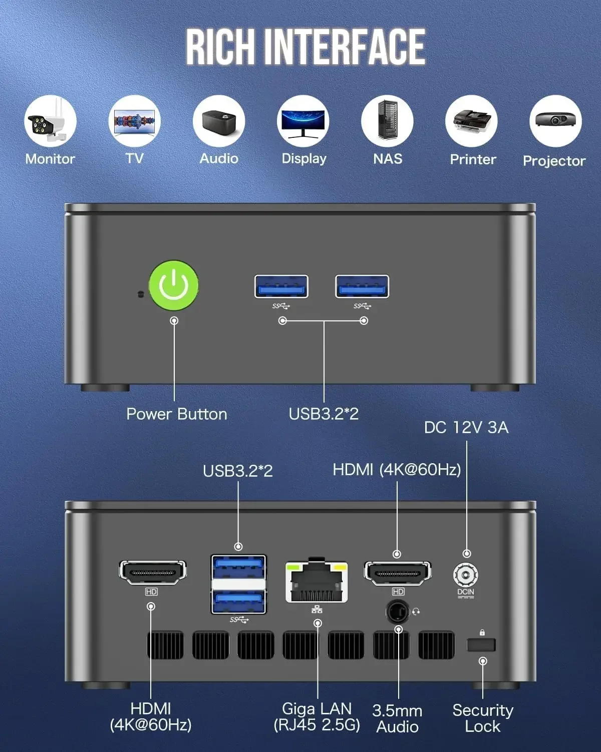 GMKtec G3 plus Twin Lake N150 Mini PC con DDR4 NVMe SSD WiFi6 BT5.2 Windows 11 pro 2.5G RJ45 - Computadora de escritorio compacta