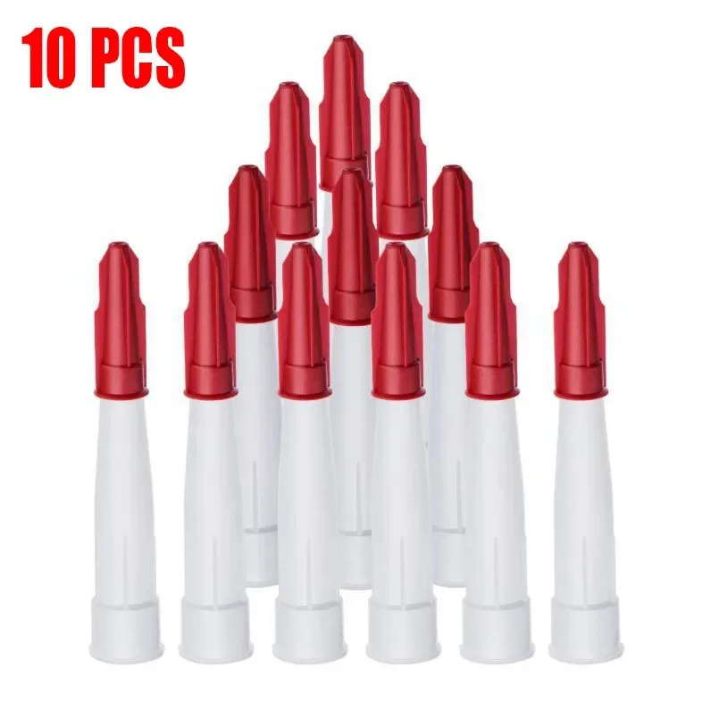 Kit de ferramentas selante de bico de silicone sobressalente, cartucho de mastigação reutilizável, bicos sobressalentes, tampa de parafuso para tubos de calafetagem 2025, com 10 peças