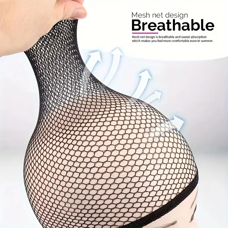 Stretchable Elastic Hair Nets, Open Ends, Mesh Net, Wig Caps para Hair Styling, Alta Qualidade, 5 Pcs por Pacote