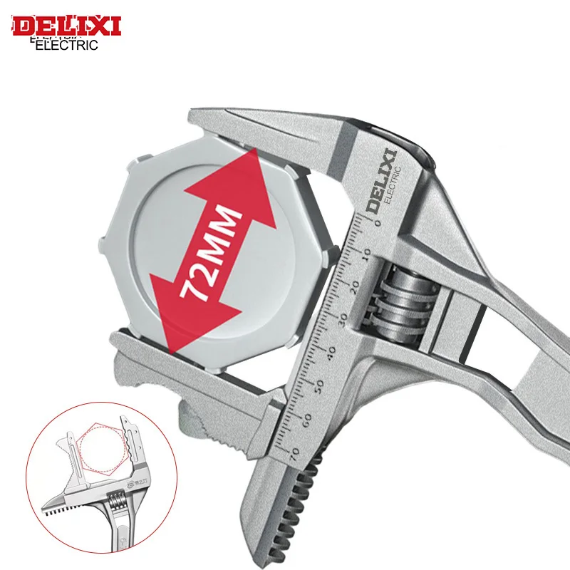 DELIXI-Chave Elétrica para Manutenção de Banheiro, Chave Universal, Grande Abertura e Dentes, Anti-Skid, Dupla finalidade