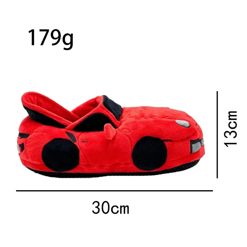 Sandal Mewah Mobil Sapi Dataran Tinggi Sepatu Boneka Bentuk Kendaraan Kartun Menyenangkan Sepatu Rumah Lembut Hangat Musim Dingin untuk Wanita Ulang Tahun Natal