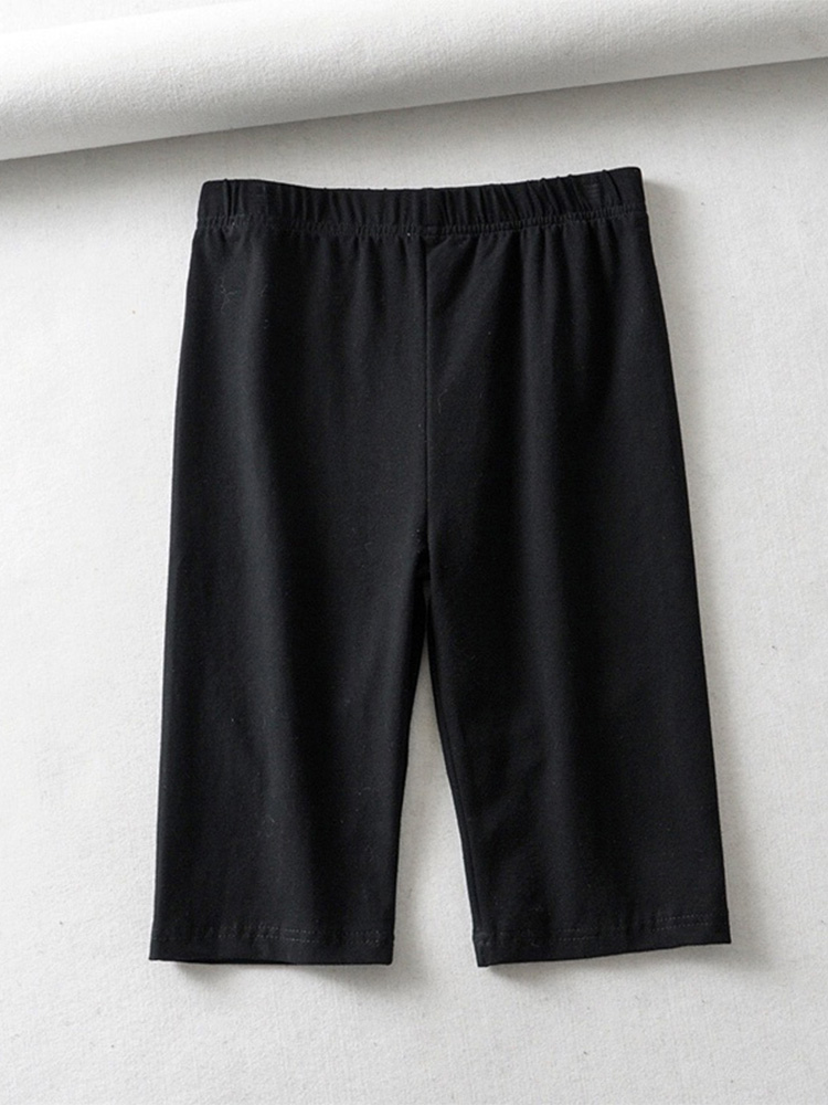 sexy dames katoenen hoge taille elastische pure kleur slanke knielange bikershort dames