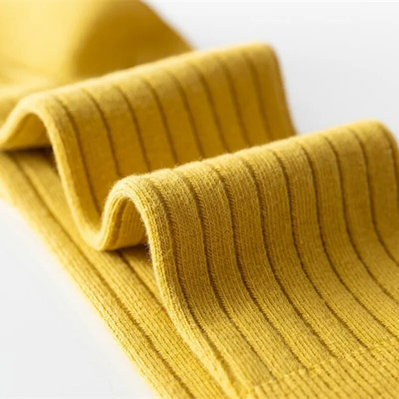 3 par/lote calcetines hasta la rodilla para bebés niños niñas calcetín largo de algodón suave lindo raya española calcetines sólidos para niños de 0 a 8 años