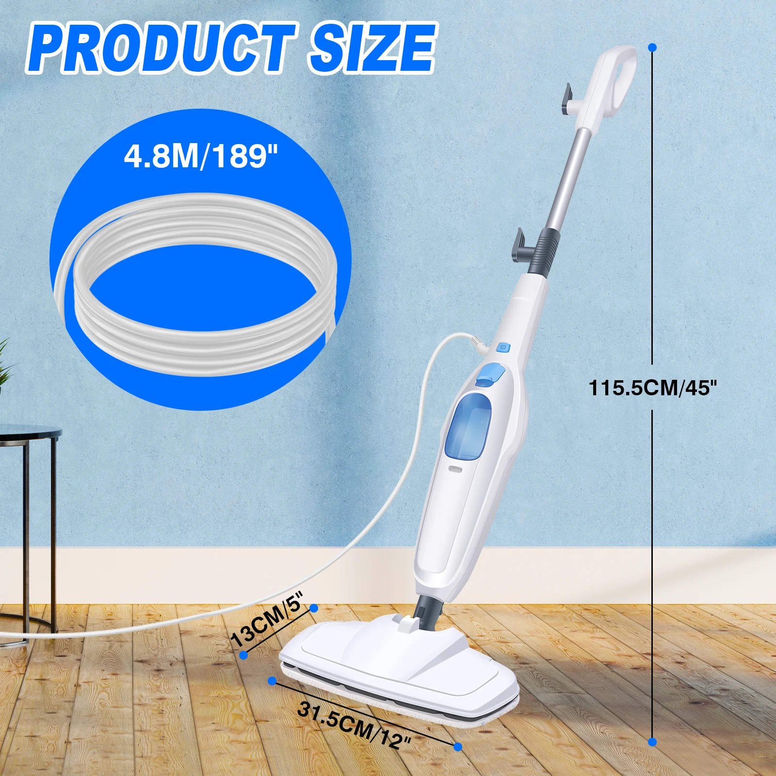 DayPlus 1500 W 10-in-1 beheizter Spray-Dampfreiniger, Mopp, mehrere Funktionen, Handdampfer, Boden, Teppich, Fensterreiniger, Reinigungsmaschinen